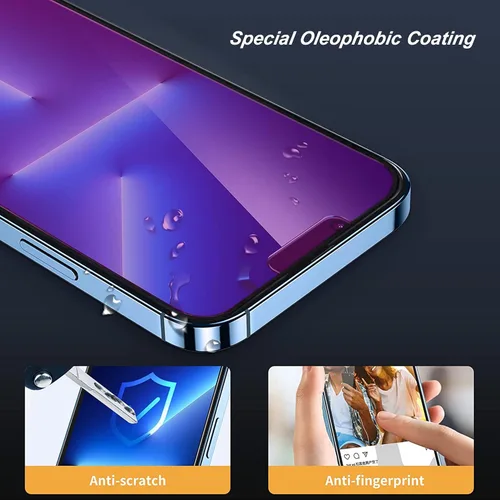 Miniatura 6 de Protector de pantalla de privacidad compatible con iPhone 13 Pro y compatible con iPhone 14/13 efecto espejo, vidrio templado, antiespía, paquete