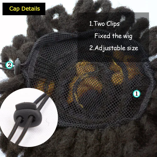 Miniatura 5 de Moños de Cola de Caballo con Cordón Negro Marrón Loc para Mujeres Negras Moño Rizado de Pétalo Loc Cola de Caballo de Rastas Trenzas Faux Locs Moño