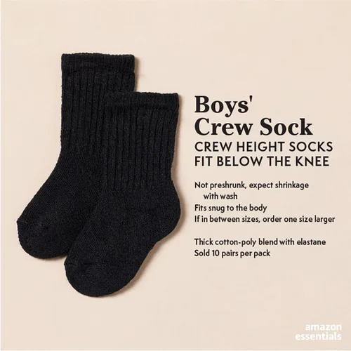 Miniatura 5 de Amazon Essentials Calcetines de algodón unisex para niños y niños pequeños, 10 pares