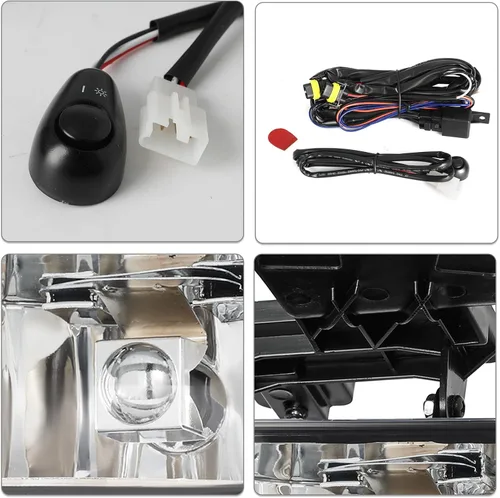 Miniatura 4 de SOCKIR 6 piezas para 1999-2002 GMC Sierra 00-06 Yukon conjunto de faros y luces antiniebla + faro delantero de parque/señal LH+RH con bombillas