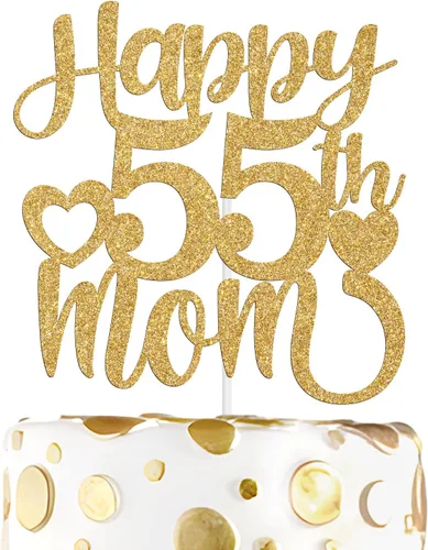Miniatura 14 de Decoración para tartas con texto en inglés "Happy 50th Mom", feliz 50 cumpleaños para madre, saludos a 50 años, cumpleaños, aniversario, suministros