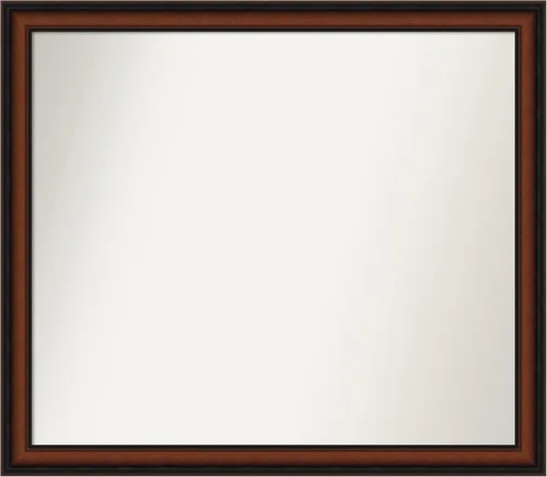 Miniatura 264 de Amanti Art Espejo de pared personalizado no biselado (24 x 27 pulgadas), marco estrecho de nogal chipre - varios tamaños personalizados - Espejo