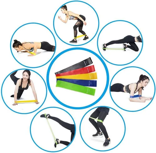 Miniatura 5 de Bandas de resistencia para fitness, juego de 3/5 bandas de ejercicio para mujeres, hombres, piernas, glúteos, brazos, hombros, entrenamiento