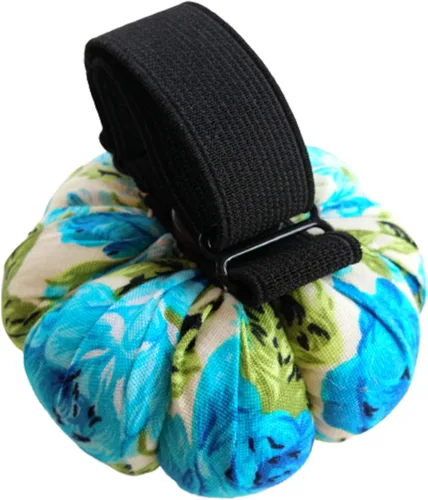 Miniatura 5 de CUSHYSTORE Alfiler de muñeca, cojín de aguja con flor floral con correa elástica ajustable para coser todas las muñecas, 3 pulgadas de largo x 3