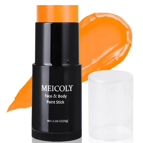 Miniatura 9 de MEICOLY Barra de Pintura Facial y Corporal Naranja (29.99 g), Crema para Cara de Halloween, Efectos Especiales SFX de Calabaza y Tigre, Negro