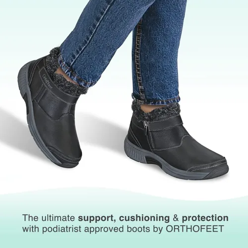 Miniatura 2 de Orthofeet Botines ortopédicos Siena de cuero para mujer