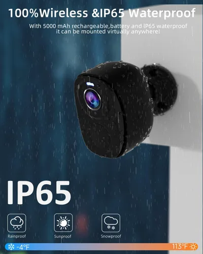 Miniatura 7 de ELECCTV Cámaras de seguridad WiFi 5G/2.4G inalámbricas para exteriores, cámara de seguridad 2K 5G con detección de movimiento AI, visión nocturna a