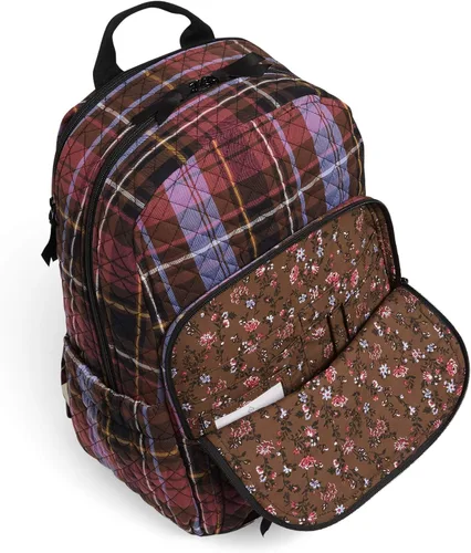 Miniatura 3 de Vera Bradley Mochila Campus de algodón para mujer, tartán acogedor, talla única