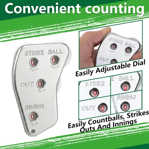 Miniatura 4 de Watayo Clicker de árbitro de béisbol de rueda, engranaje indicador de árbitro, práctico clicker de contador de béisbol para salidas de grabación