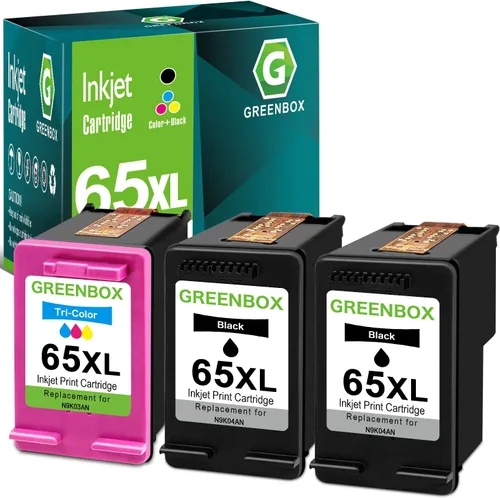 GREENBOX Repuesto remanufacturado 65XL de alto rendimiento para cartuchos de tinta HP 65 65XL paquete combinado para HP Envy 5055 5052 5010 5012