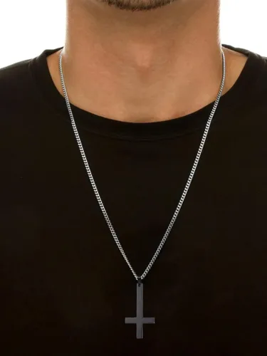 Miniatura 2 de Long tiantian Collar de cruz occidental para hombre, collares de cruz plateadadorada para mujeres y hombres, collares de cruz en capas cruzadas