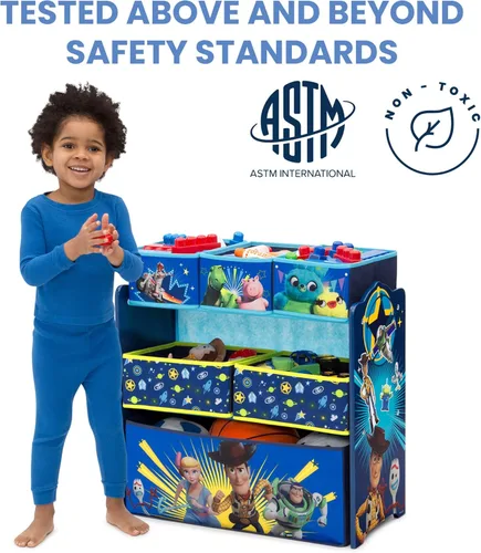 Miniatura 3 de Delta Children - Silla de escritorio con cubo de almacenamiento + Organizador de almacenamiento de juguetes con diseño de 6 contenedores