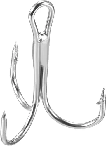 Miniatura 11 de PATIKIL Anzuelos de pescado agudos de acero al carbono, gancho de curva redondo afilado Gancho de púas triple para agua dulce y salada Blanco