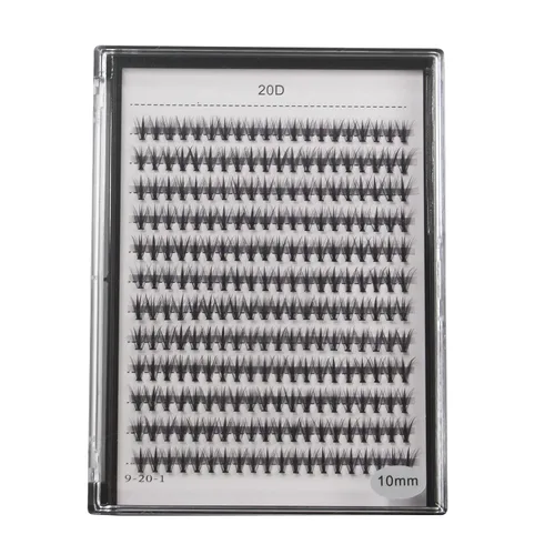 Miniatura 9 de Bodermincer 1 caja de gran capacidad, 240 paquetes de extensiones de pestañas de 8-10-12-0.551-0.630 in mixtas 20D/30D/40D/60D/80D/100D, pestañas