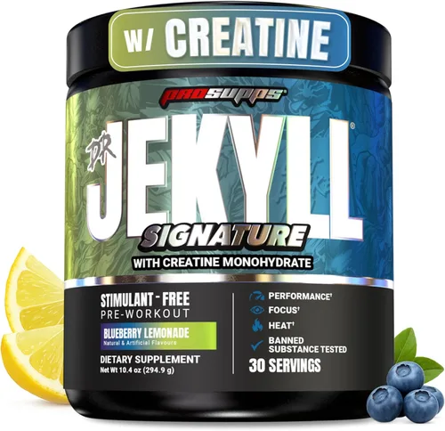 ProSupps Dr. Jekyll Signature - Polvo de preentrenamiento con creatina, sin estimulaciones, apoya la concentración y la resistencia, suplementos de