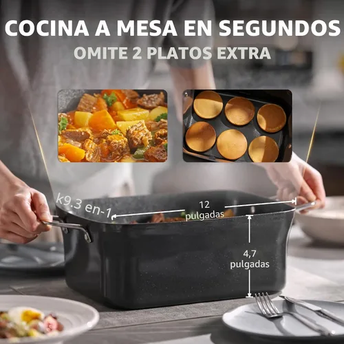 Miniatura 3 de Olla de cocción lenta de 7 cuartos de galón Revestimiento de cerámica programable sin PFOA, vaporizador, salteado, función de calentamiento