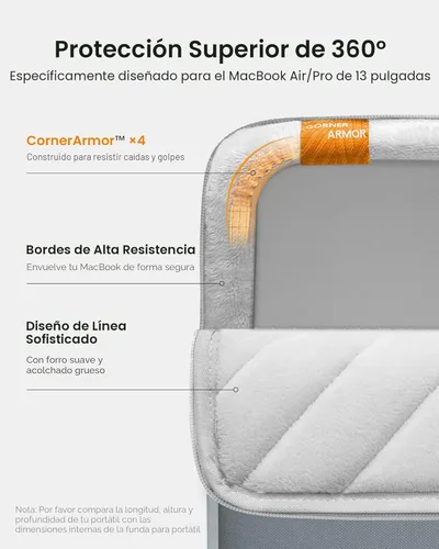 Miniatura 5 de tomtoc Funda protectora giratoria de 360° para portátil de 13 pulgadas, nuevo MacBook Air M4/A3240 2025, M3/A3113, M2/A2681 M1/A2337 A2179 A1932