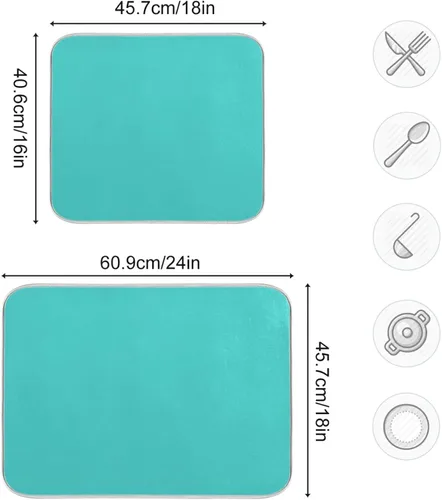 Miniatura 82 de Tapete rojo para secar platos pequeños, accesorios de cocina, tapete escurridor de platos de microfibra, resistente al calor, 16 x 18 pulgadas