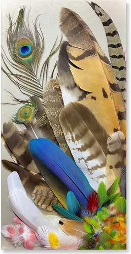 Miniatura 6 de Pluma natural real a granel, 30 unidades, 3 estilos de plumas surtidas, plumas de ganso blanco, plumas de gallo, plumas de pavo real para decoración