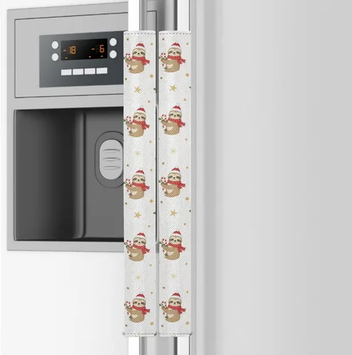 Miniatura 12 de Emelivor Juego de 2 fundas de repuesto para manija de puerta de refrigerador, color blanco calabaza otoñal, para hornos, lavavajillas, mantiene