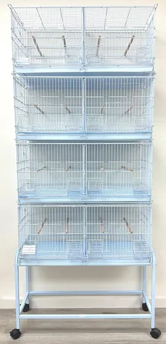 Miniatura 20 de Gran lote de jaula de vuelo para pájaros, sin óxido, galvanizada, chapada en zinc, apilable, con divisor central removible y puertas para nido