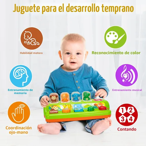 Miniatura 5 de Duchong Juguetes emergentes para niños y niñas de 1 año, juguetes interactivos de causa y efecto con música y luz para bebés de 6 a 12 meses