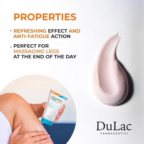 Miniatura 5 de Dulac, Dinaven Legs Gel Cream, refrescante y refrescante, con diosmina y mentol, extracto de castaño de indias, escoba de carnicero y vid roja