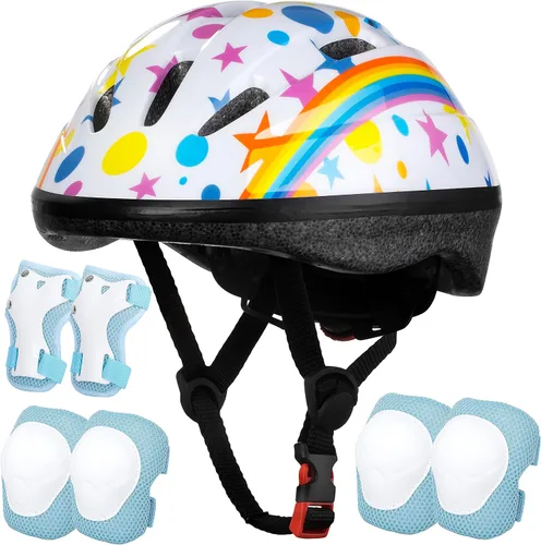 Miniatura 10 de Lamsion - Casco para niños ajustable para niños de 3 a 8 años, niños y niñas, casco para niños pequeños con juego de equipo deportivo de protección