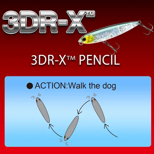 Miniatura 3 de Yo-Zuri 3DR-X Prism Chartreuse Silver Topwater Walker 75mm - 3 Inch