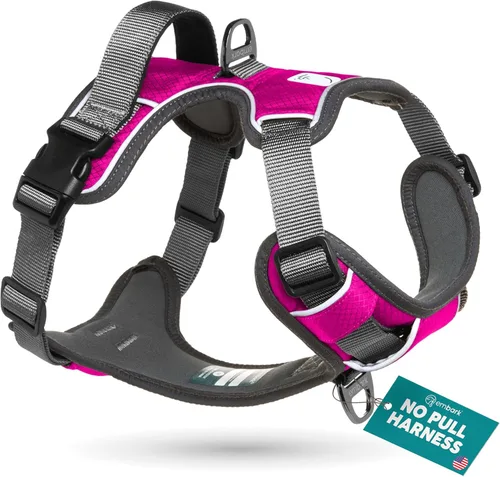 Miniatura 8 de Arnés para perro de aventura Embark, arnés para perro sin tirones con ribete reflectante para perros grandes - Nylon de grado militar, clip frontal