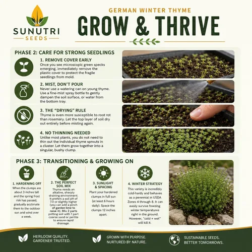 Miniatura 8 de Semillas de tomillo alemán de invierno para plantar, semillas de hierbas perennes resistentes al frío, tomillo culinario sin OMG para jardines