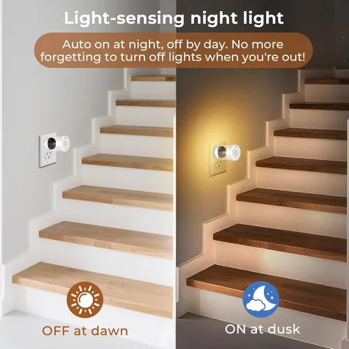 Miniatura 3 de TSEXES Paquete de 2 luces LED nocturnas enchufables a la pared, temperatura de color ajustable de 3000 K/4000 K/5000 K, control táctil, luz nocturna
