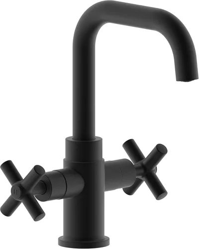 Miniatura 8 de Moderno grifo de lavabo de baño dorado cepillado, 4 pulgadas de un solo agujero o centro de 3 agujeros, mango cruzado de 2 asas, boquilla giratoria