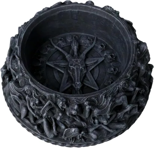 Ebros Gift Wicca Occult Psychic Adivinador Baphomet Sabbatic Cabra Pentagrama con diosas sexuales Morphing Soporte de base de resina decorativa para