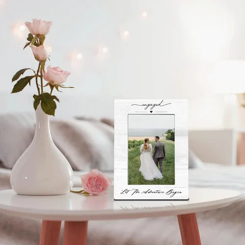 Miniatura 5 de Marco de fotos de compromiso para parejas recién casadas de 4 x 6, regalos de compromiso para parejas, regalo de recién casados, regalos de boda