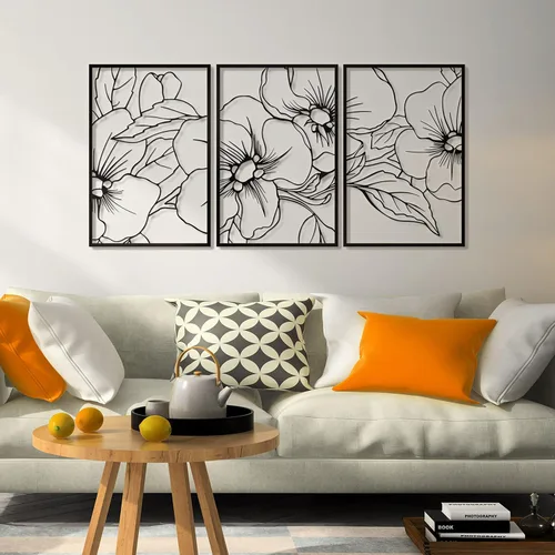 Miniatura 2 de Vivegate Black Minimalist Floral Single Line Metal Wall Art Decor - 18"X12" 3 Packs Black Floral Abstract Minimalist Lines Wall signs for Hanging
