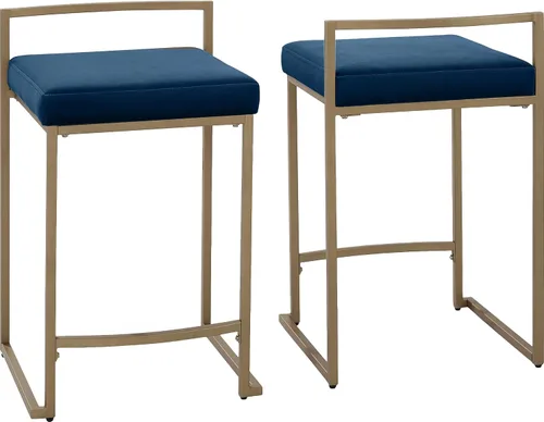 Miniatura 10 de Crosley Furniture Harlowe - Juego de 2 taburetes de bar tapizados con altura de mostrador, cocina y comedor, crema y dorado