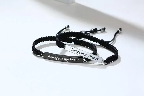Miniatura 20 de Pulsera de urna personalizada para cenizas, recuerdos de joyería de cremación para mujeres y hombres, pulsera ajustable de cuerda tejida hecha a