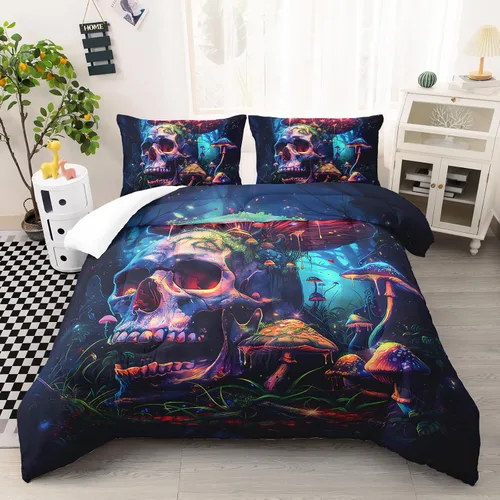 Miniatura 18 de AILONEN Lindo juego de edredón de oso tamaño individual, juego de ropa de cama Kawaii de oso de peluche marrón para niños y niñas, edredón suave