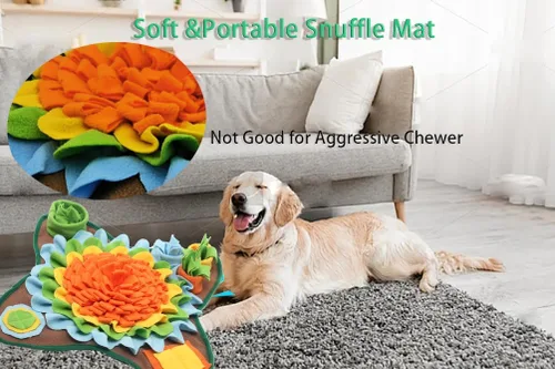 Miniatura 6 de Alfombrilla de olfateo para perros, alfombrilla de alimentación de mascotas, almohadilla para olfatear cachorros, juguetes interactivos de Naranja