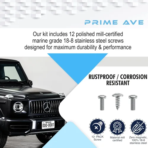 Miniatura 3 de Tornillos de matrícula de acero inoxidable para Mercedes Benz (longitud extendida)