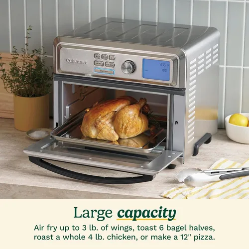 Miniatura 3 de Cuisinart Horno Tostador con Freidora de Aire, Pantalla Digital, Combo de Horno Tostador con Freidora de Aire de 1800 Vatios con Temperatura
