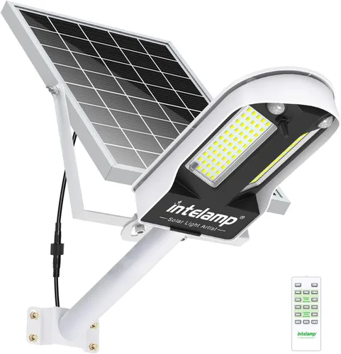Luces de calle solares intelamp para exteriores, impermeables, 3000LM, 12500mAh, iluminación de seguridad con inundación, sensores de movimiento PIR