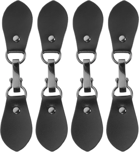 MAGICLULU 4 botones de cuero de metal para abrigo, hebilla de cuero, hebilla de cierre de palanca a presión para abrigo, chaqueta, manualidades