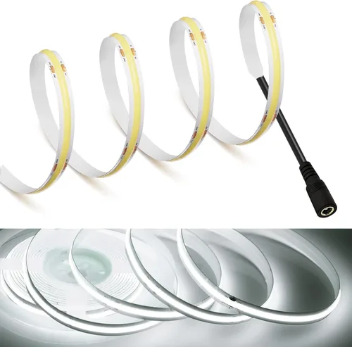 Miniatura 24 de MDee】Tira de luces LED COB de 3000K blanco cálido 1.64 pies/0.5m 5V cinta de luces LED flexibles CRI 90+ 800LM/m 320LEDs/m para decoración