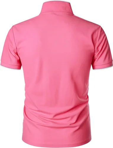 Miniatura 3 de HOOD CREW Polo para hombre, diseño básico, informal, con cuello en V