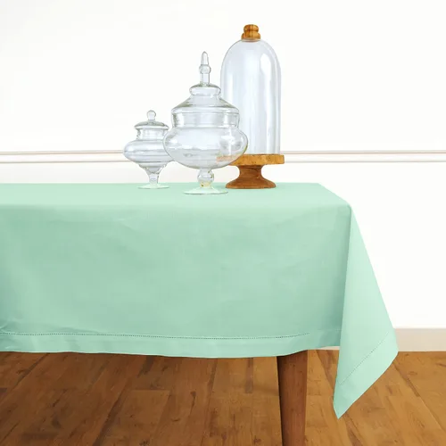 Miniatura 24 de Solino Home Mantel cuadrado de lino y algodón con vainica, 52 x 52 pulgadas, lavable a máquina para verano, 4 de julio