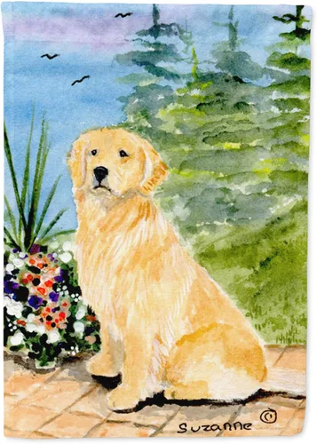 Caroline's Treasures SS8758GF - Bandera decorativa para jardín con diseño de Golden Retriever para jardín, jardín, jardín, multicolor, diseño de