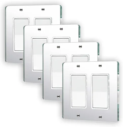 Miniatura 14 de 10 placas para interruptor de luz de espejo, salida de doble orificio de 4.72 x 2.91 pulgadas, cubierta de luz de interruptor, placas de pared