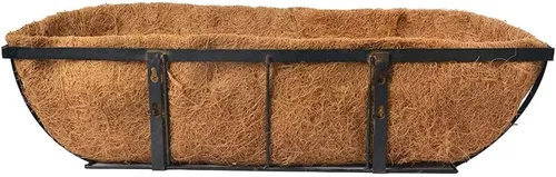 Miniatura 5 de bboUod - 2 forros preformados para macetas de coco de jardín, forros de caja de ventana, revestimiento de coco natural, alfombrillas de fibra